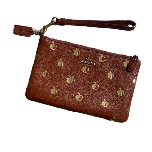 Mini coach wristlet with gold apples - Picture 2 of 5